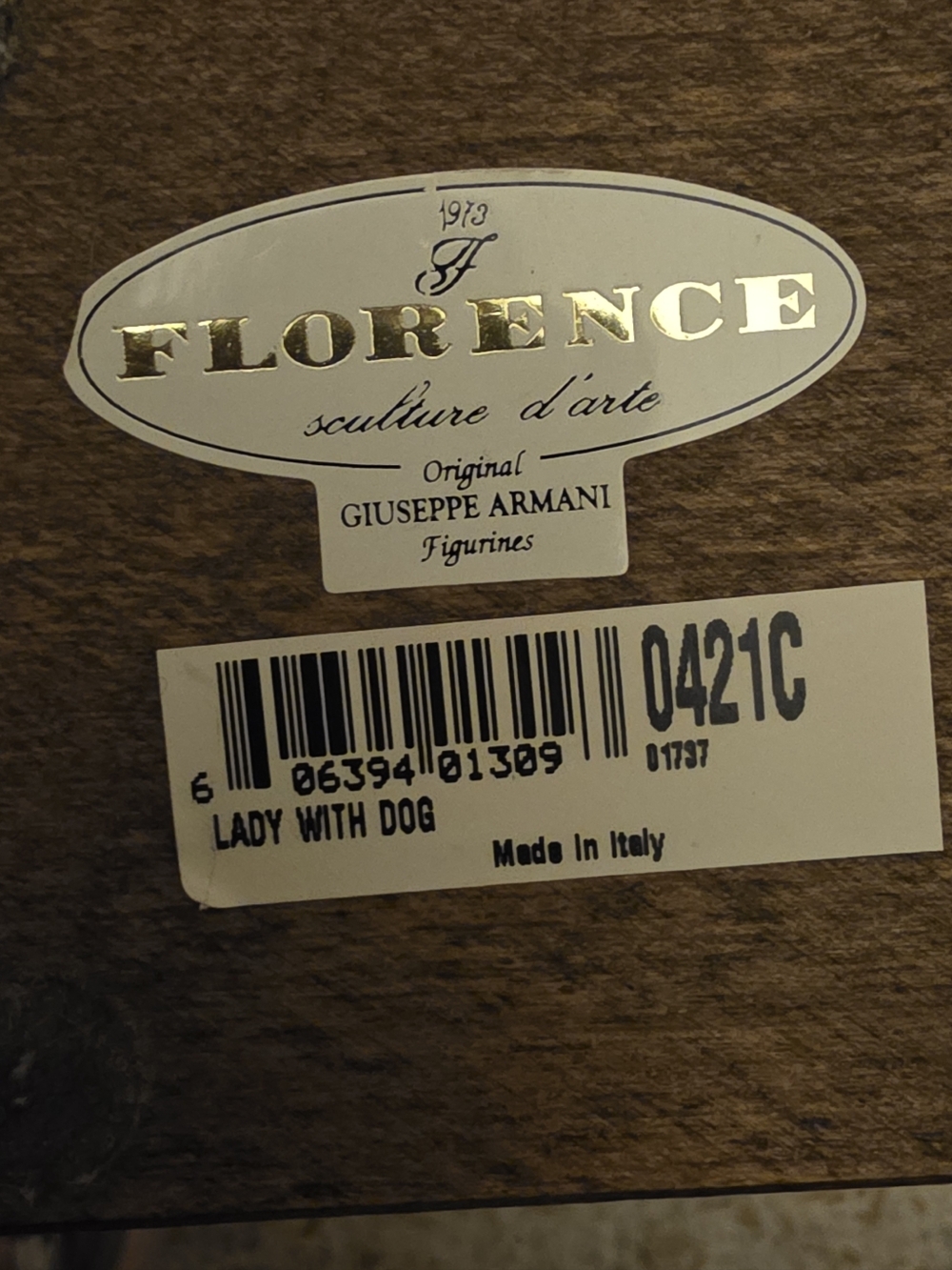 Florence Sculpture d'Arte 'Lady with Dog' - White & Gold Accent